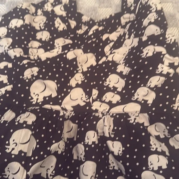 Anthropologie Circ-A-Line elephant strapless dress Black & White No Belt Size 8 - Picture 3 of 8